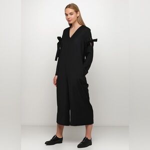 NWT COS Black Long Sleeve Jumpsuit with Sleeve Tie
